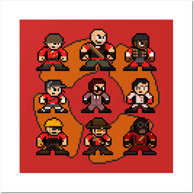Team Fortress 2 Red Team-TF2 8bit Pixel Art Wall Art by 8-BitHero